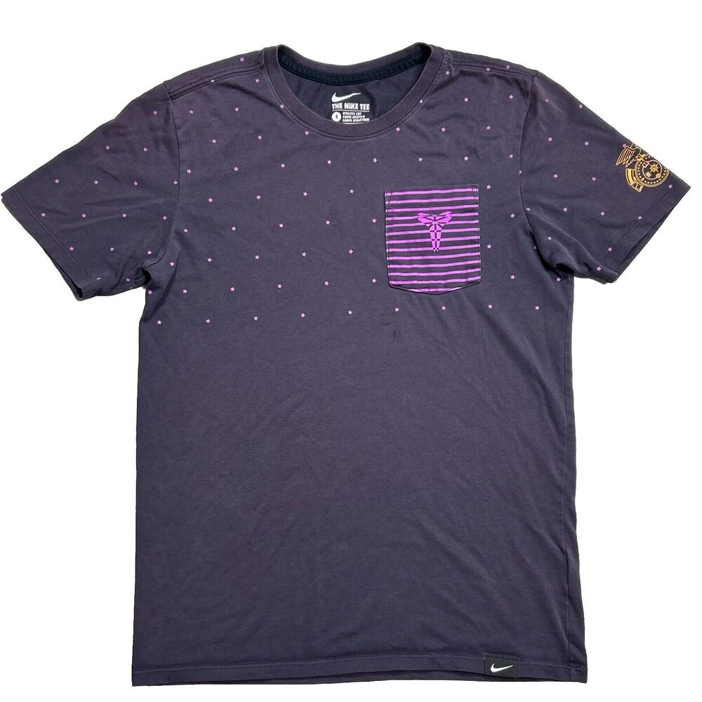 Nike Kobe Bryant Mamba Holiday T-Shirt Small Purple Pocket Tee 779211 570 Lakers